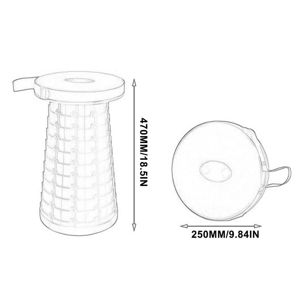 Portable Retractable Foldable Chair Light Weight Strong Adjustable Plastic Stool For Fishing And Traveling Adjust Height Seat