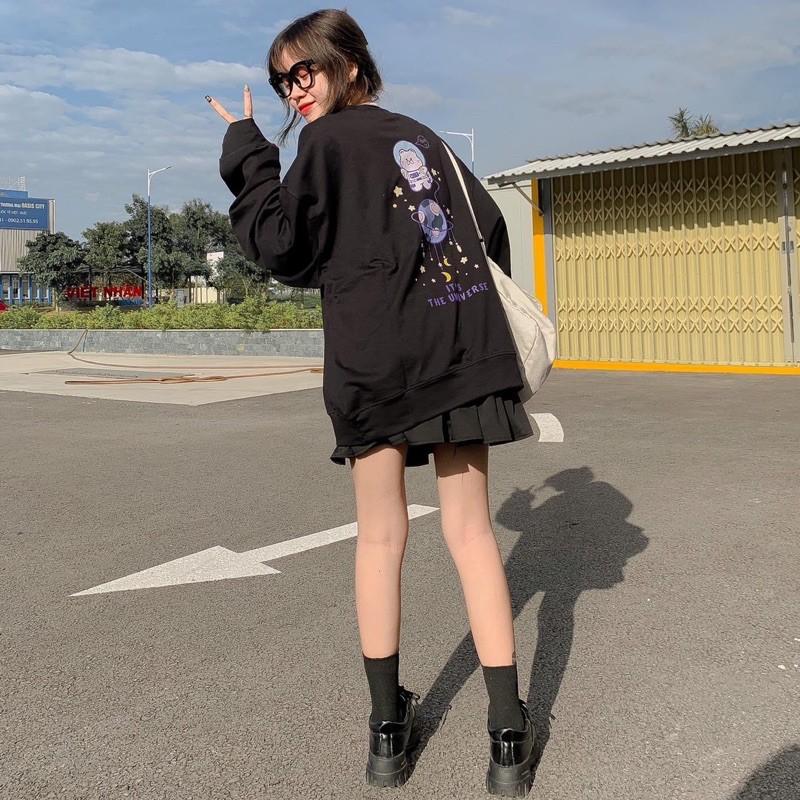 Áo Sweater Nỉ Bông in UNI MOON Unisex Nam Nữ Tay Dài Form Rộng Ulzzang