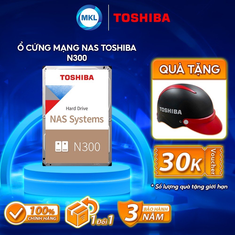 Ổ cứng mạng Nas Toshiba N300 3.5 inch SATA 6.0 Gbits -  Hàng Chính Hãng