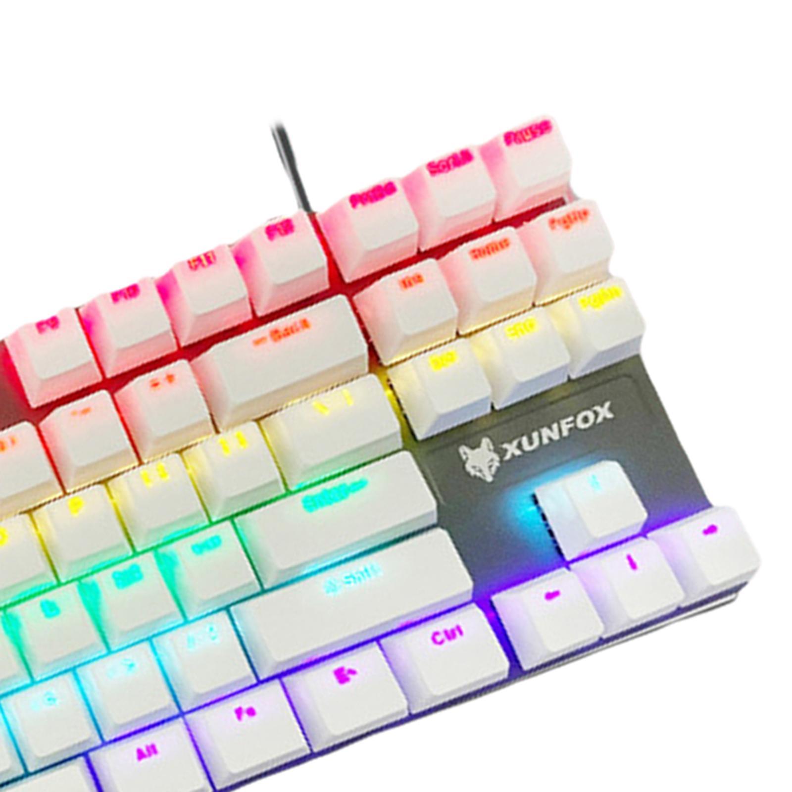 RGB 87 Keys Gaming Mechanical Keyboard USB Wired Space Saving for A