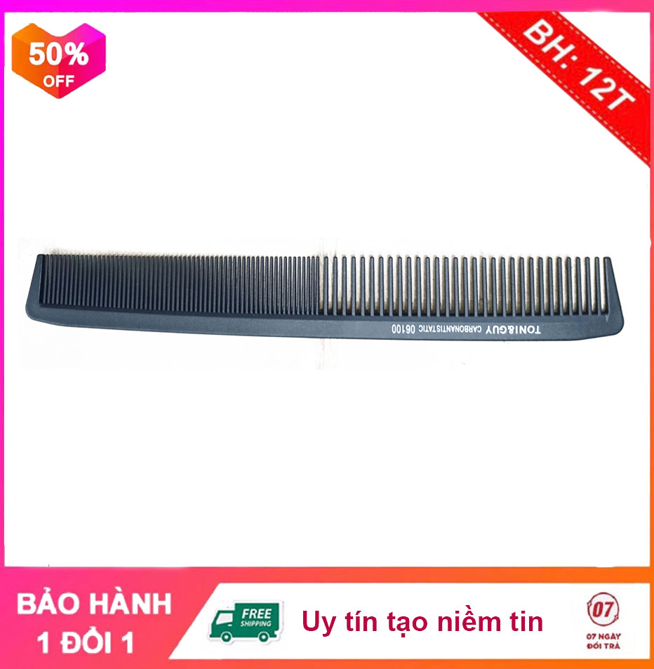 Lược Cắt Tóc Toni&amp;Guy CarBon 06100 Dài (21,5cm) Cực Bám Tóc