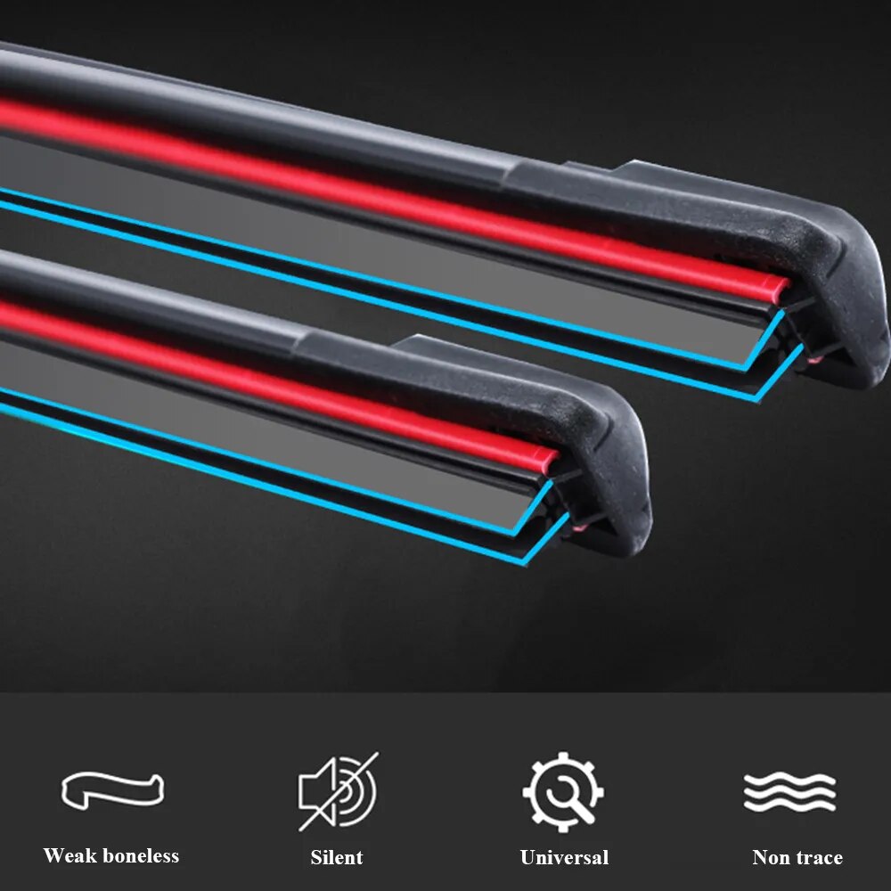 Bộ 2 thanh gạt mưa kính chắn gió ô tô 2 lớp Universal Car Windshield Wiper Blades