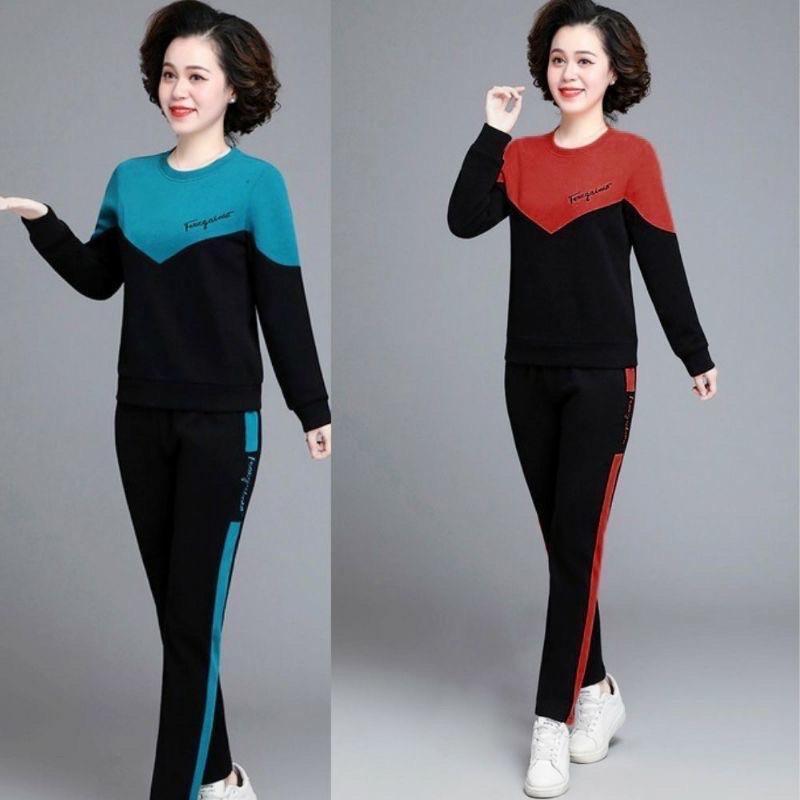 ۩✺ - Đồ bộ nữ thu đông trung niên dài tay umi cổ chui phối khỏe khoắn mã KH