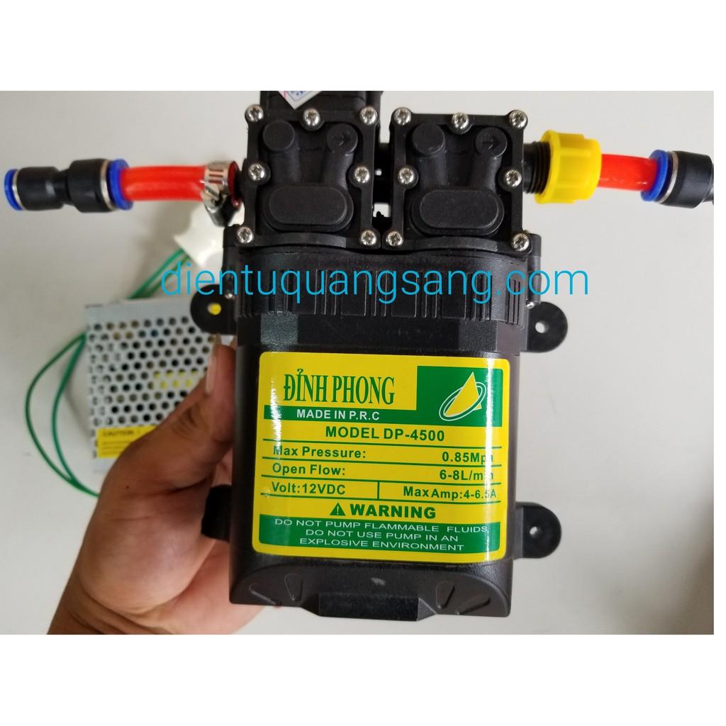 Bơm áp lực mini 12V Đỉnh phong , Bơm Đôi rửa xe phun sương