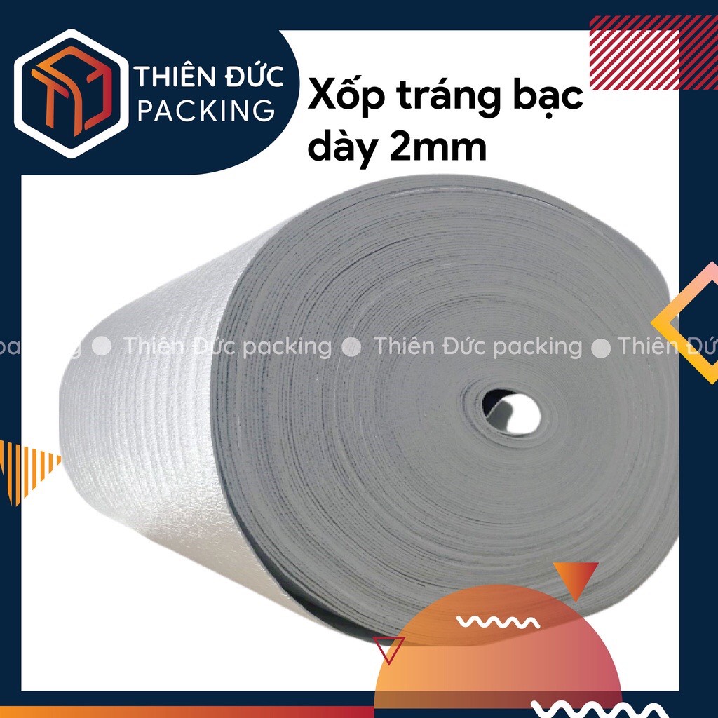 Cuộn Xốp PE OPP Tráng Bạc Dày 2mm x 150m x 1m Cách Nhiệt, Cách Âm, Lót Sàn Gỗ, Chống Nóng, Bọc Hàng