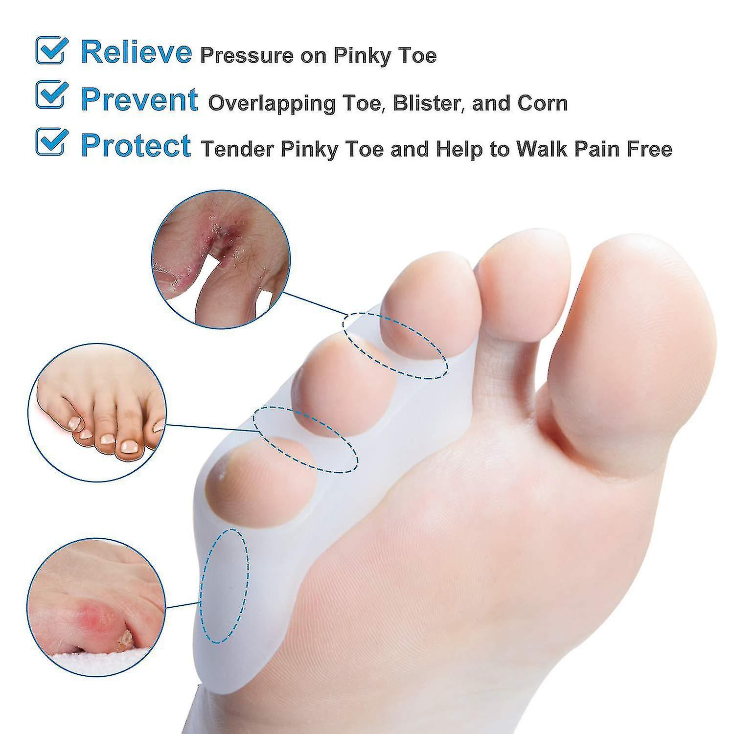 Bộ tách ngón chân nhỏ để điều chỉnh các ngón chân chồng chéo, bộ tách ngón chân gel để tách và bảo vệ các ngón chân nhỏ 4