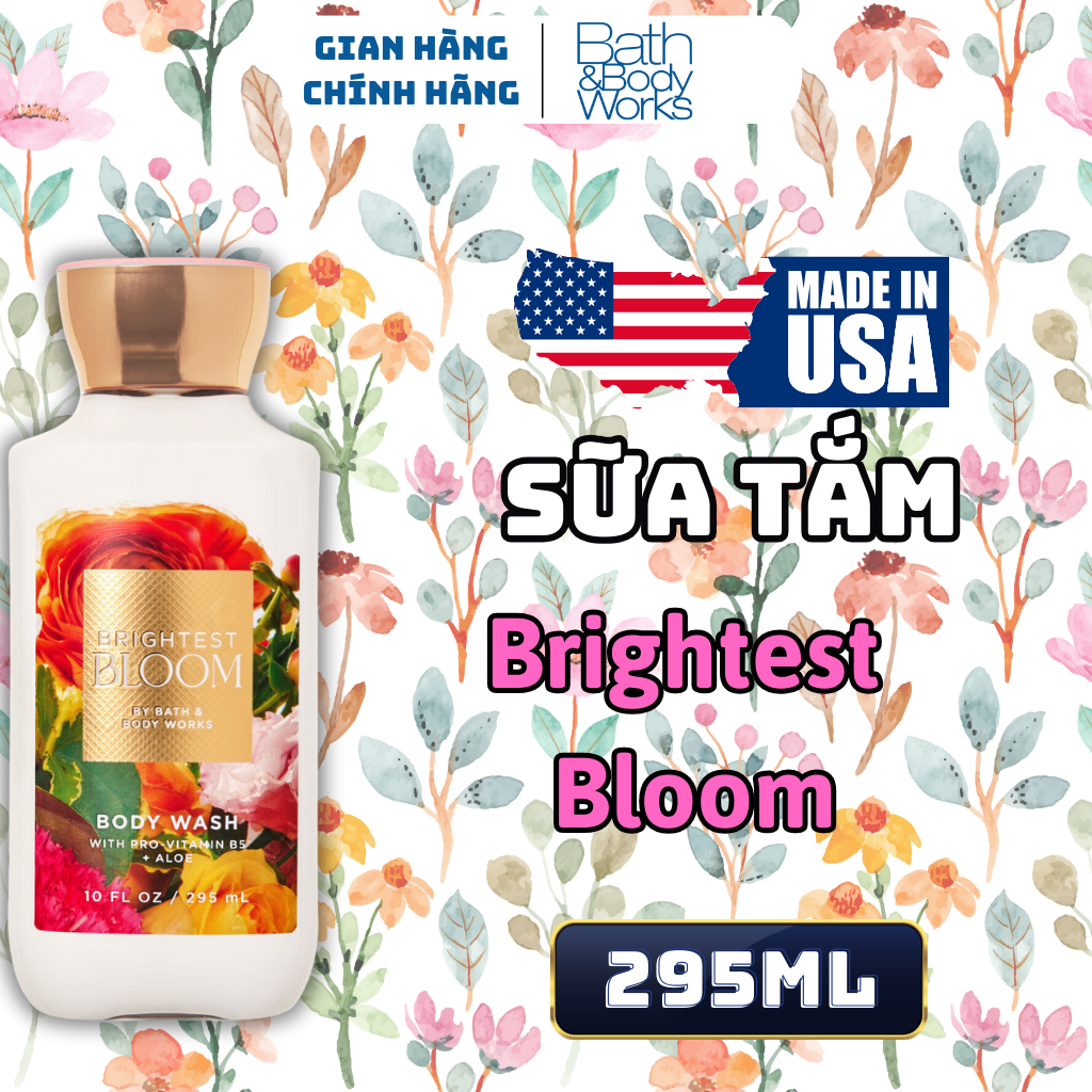 Body Mist Bath And Body Works Nam Nữ Chính Hãng Brightest Bloom, Xịt Thơm Body Toàn Thân Hương Nước Hoa 236ml