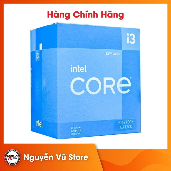 Bộ Vi Xử Lý CPU Intel Core i3-12100F (3.3GHz turbo up to 4.3GHz, 4 nhân 8 luồng, 12MB Cache, 58W)- Socket Intel LGA 1700 - Hàng Chính Hãng