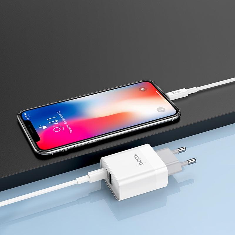 Bộ sạc PD 20W hoco. C80A – Hàng Chính Hãng 2 cổng sạc nhanh 3A, Quick Charger 3.0 cho iPhone/iPad
