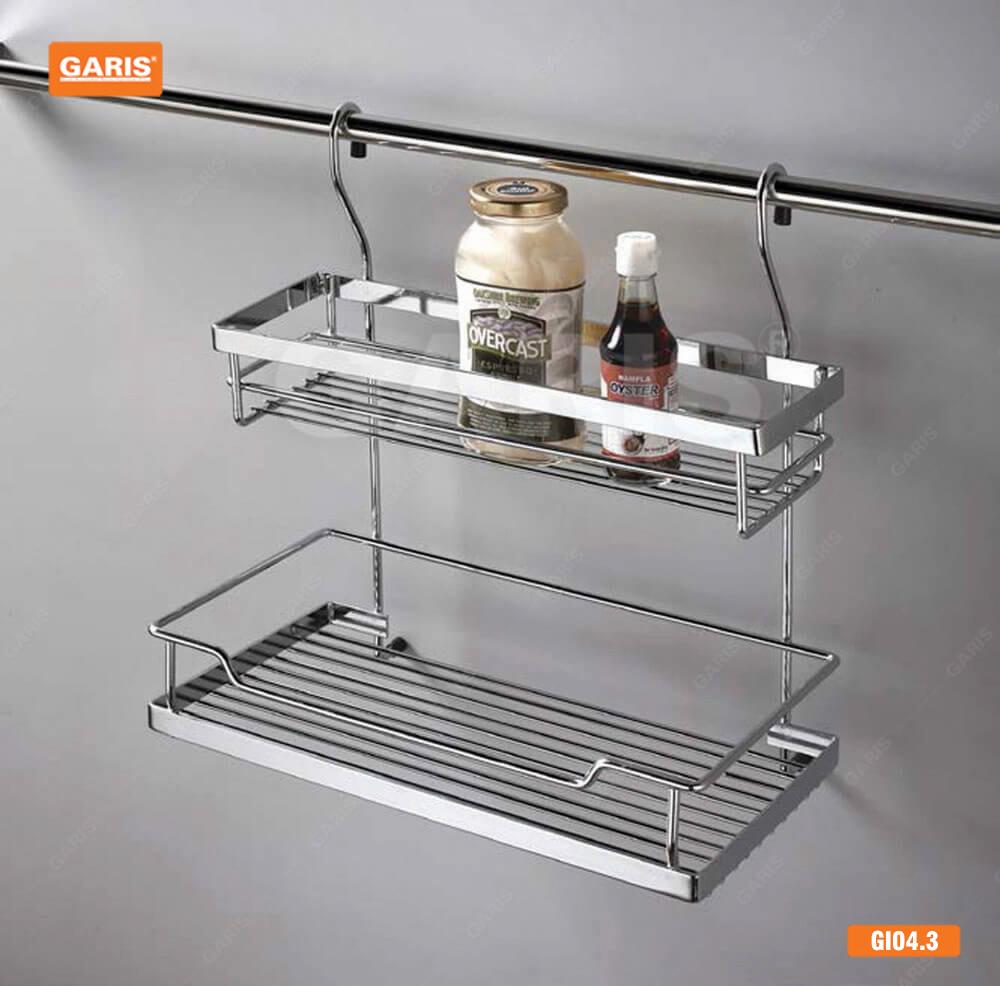 Giá để gia vị 2 tầng, inox 304 Garis GI04.3