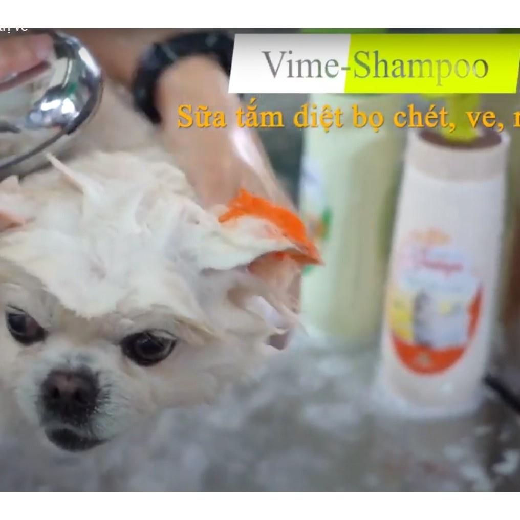 Sữa tắm Vime Shampoo - Diệt ve chó, bọ chét (chuyên dùng cho chó LÔNG TRẮNG),30ml, Lonton store &amp; Vemedim