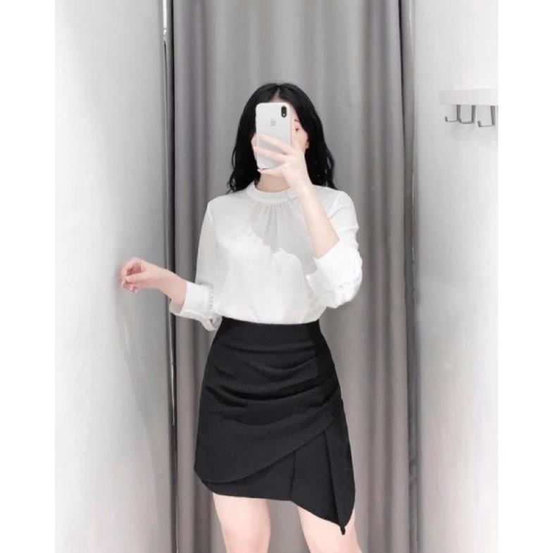 Chân váy xếp ly 2 lớp dành cho nữ chất tuyết mưa from đẹp 2 màu đen nâu thời trang chân váy chaaneell 531