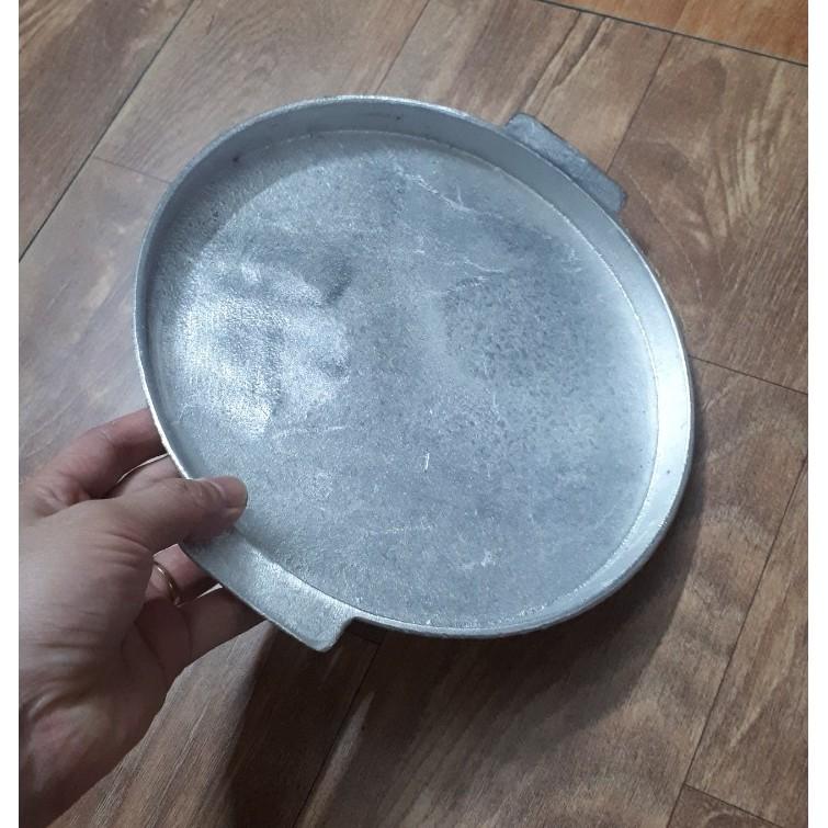 Chảo gang nướng thịt, nướng thức ăn size 24cm nông trơn