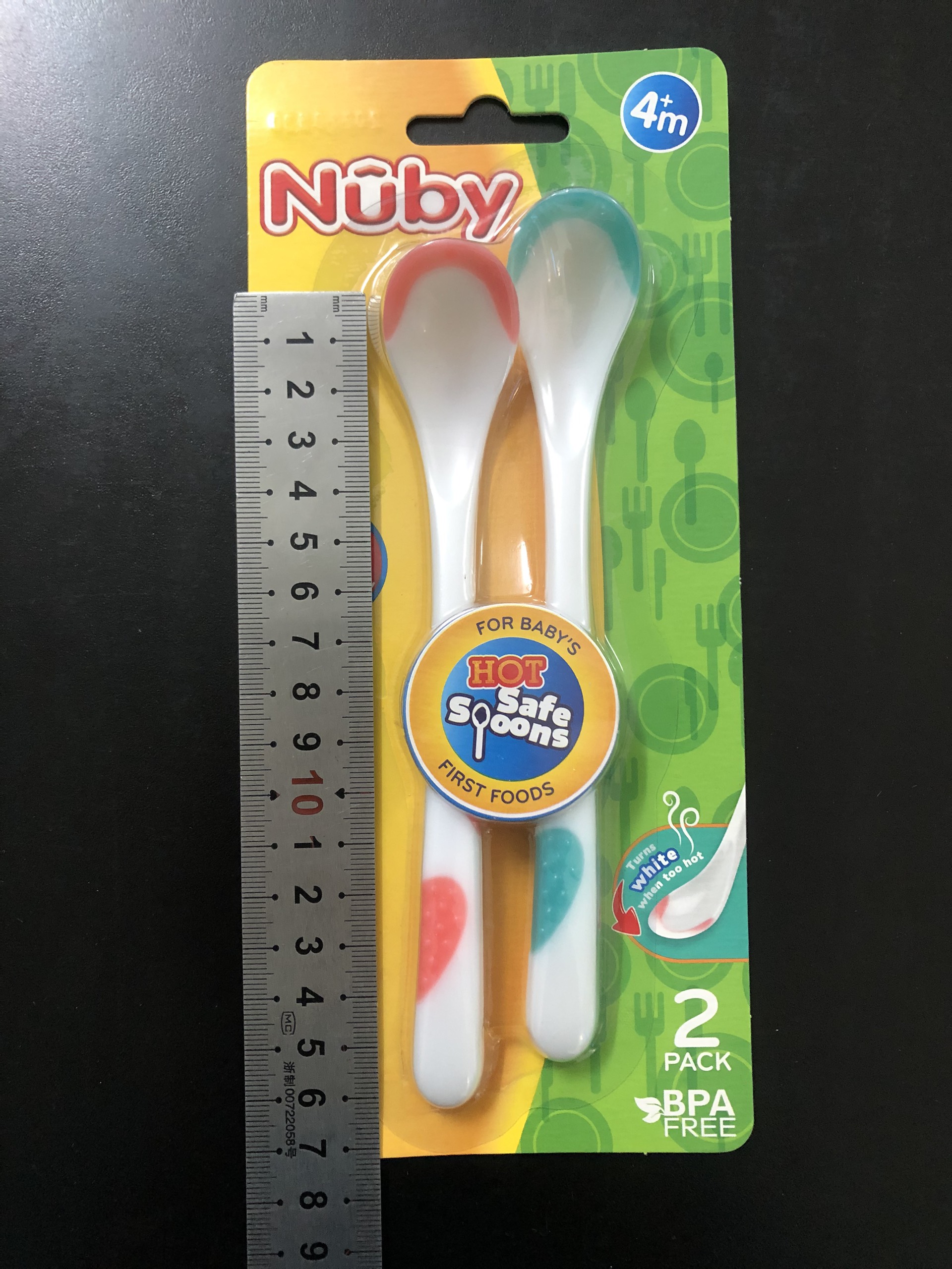 [ 5247-Nuby ] Bộ 2 thìa ( muỗng ) báo nhiệt, chất liệu nhựa PP