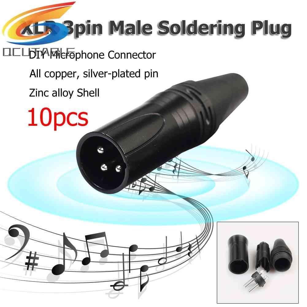 Set 10 Đầu Nối Dây Cáp Âm Thanh Microphone XLR 3Pin