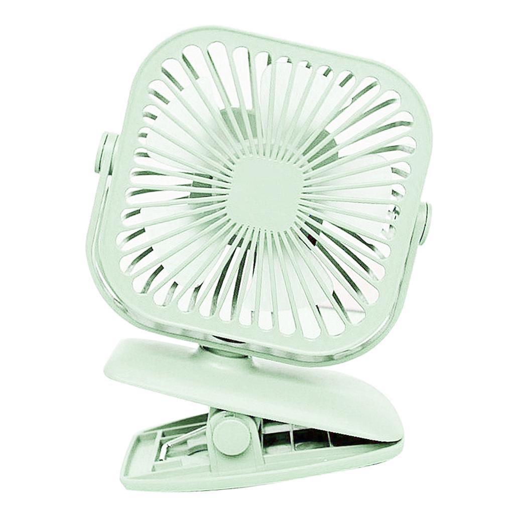 USB Mini Fan Rechargeable Clip Desktop Speed 600mAh Battery