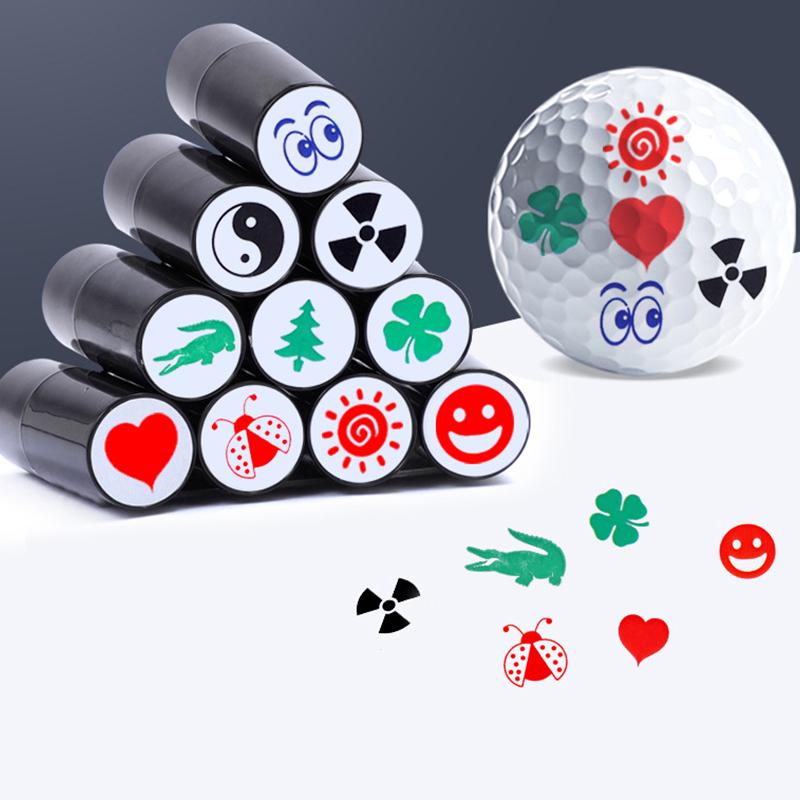 Golf Ball Silicone Seal Stamper Golf Ball Mark nhanh khô cho nam giới trẻ em trẻ em tặng nhiều loại mẫu màu đỏ màu xanh lá cây mới Color: 8