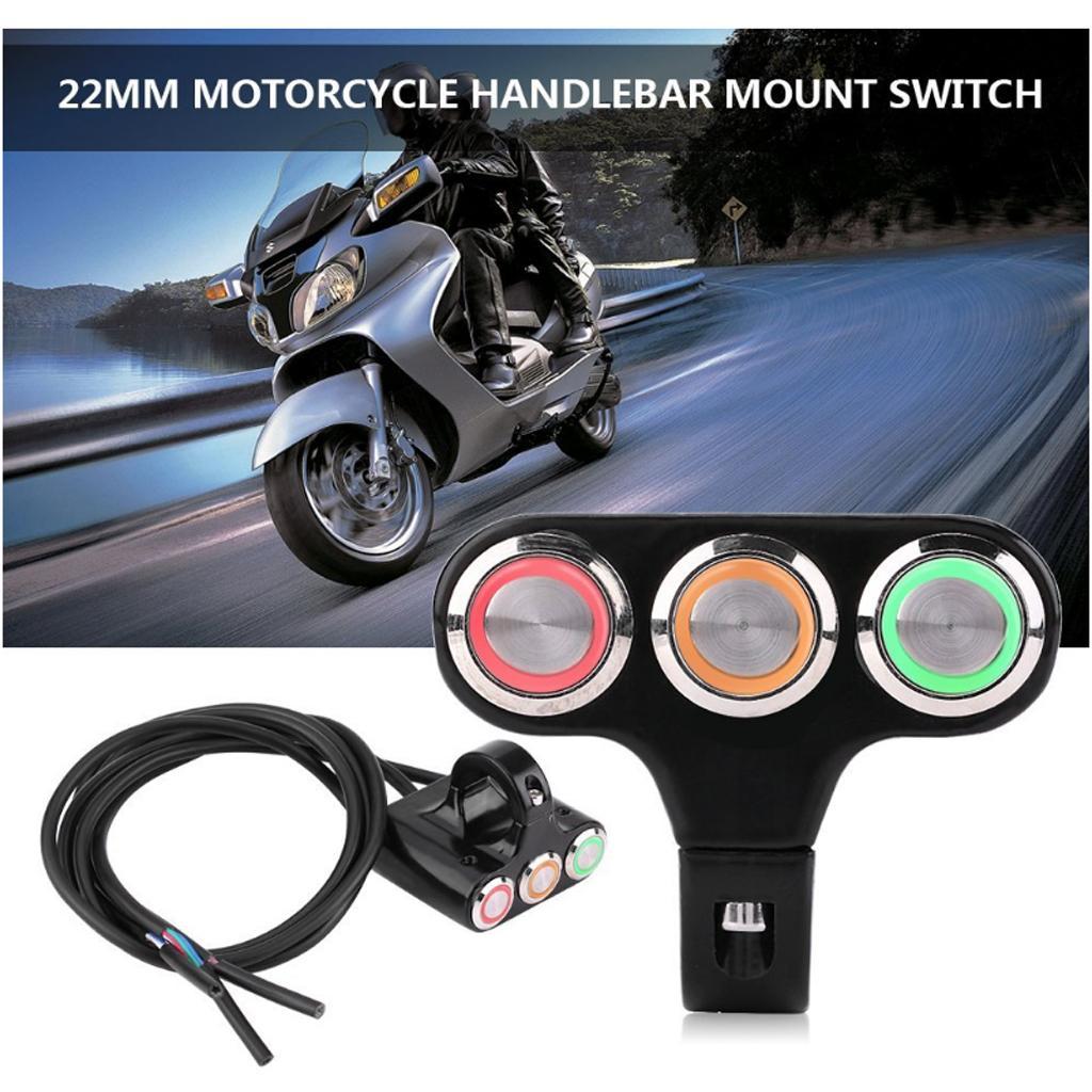 Motorcycle Handlebar Mount Switch & Engine Stop Kill Switch Lanyard For ATV
