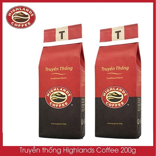 Combo 2 gói HIGHLANDS COFFEE rang xay Truyền Thống 200gr