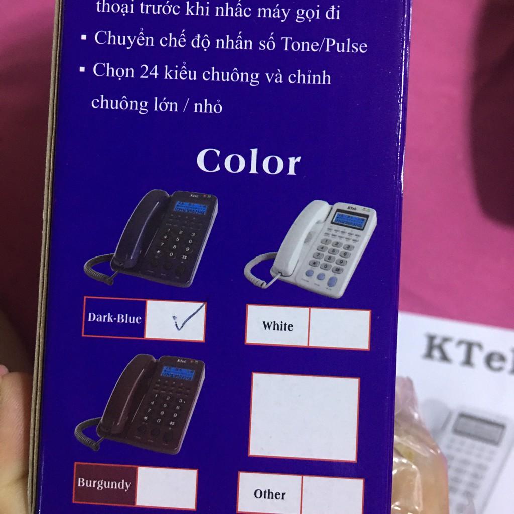 [BH 1 năm] Điện thoại bàn cố định có đây chuông to bàn phím to KTEL 303 màu xanh/đỏ đô/ trắng