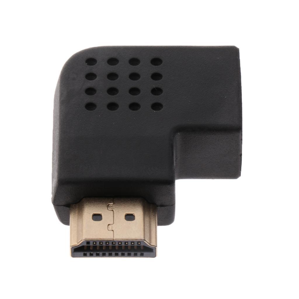 Port 90 Degree Male to Female Vertical Flat Adapter Black