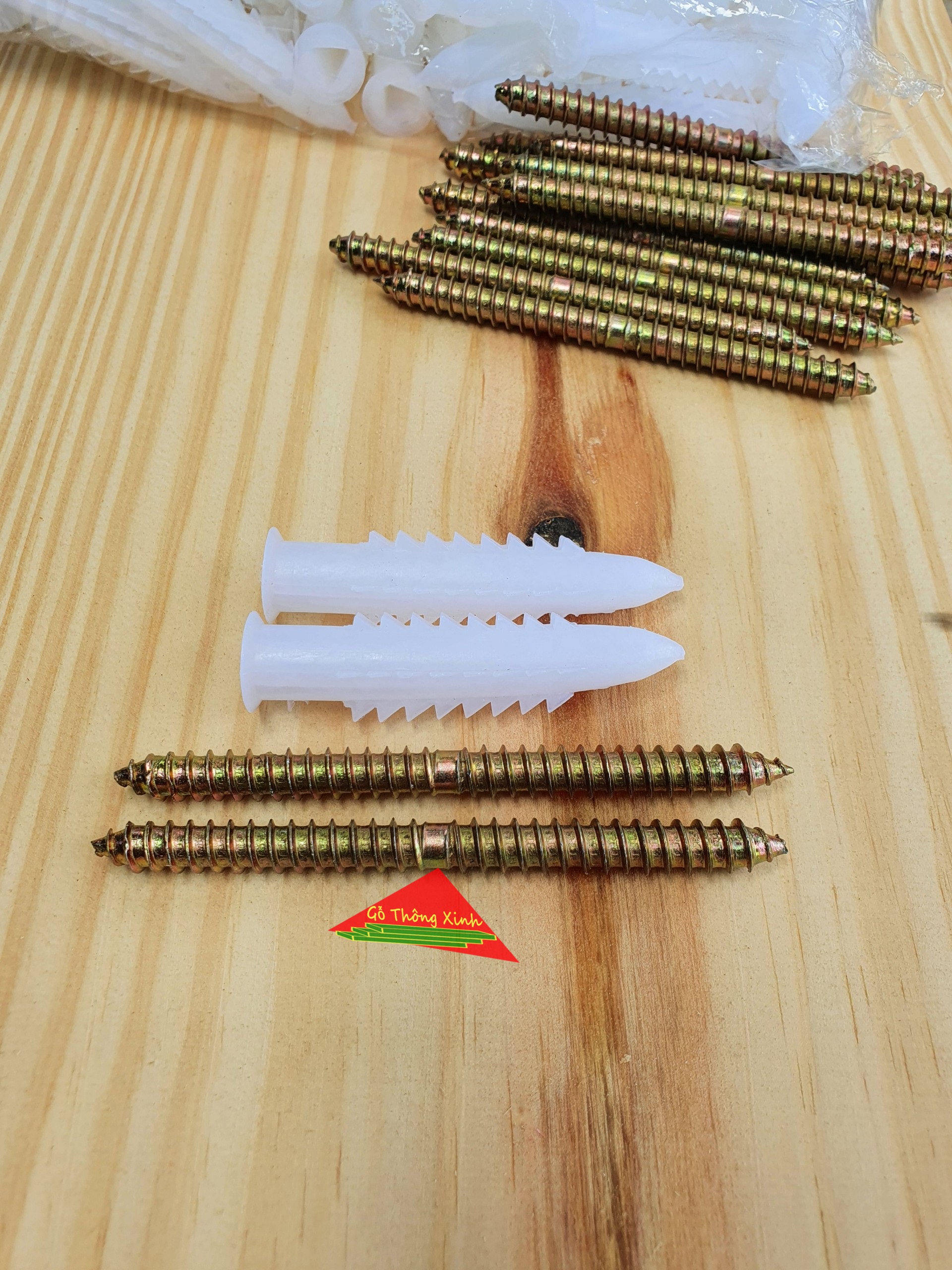 Cặp chốt đỡ kệ gỗ âm tường dài 100mm, phi 8mm kèm tắt kê giúp lắp kệ gọn gàng thẫm mỹ