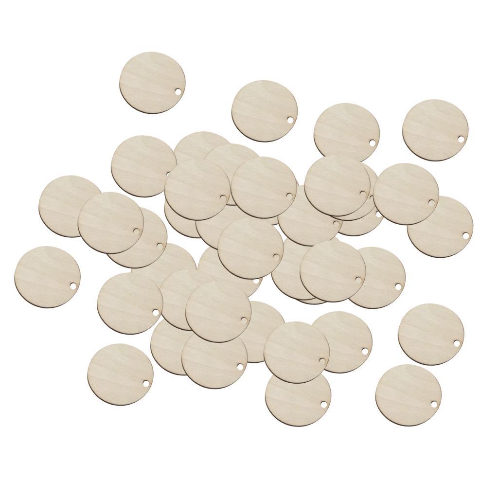 3X 50pcs Blank Round Wooden Pieces DIY Craft Scrapbooking Wedding Party 3cm