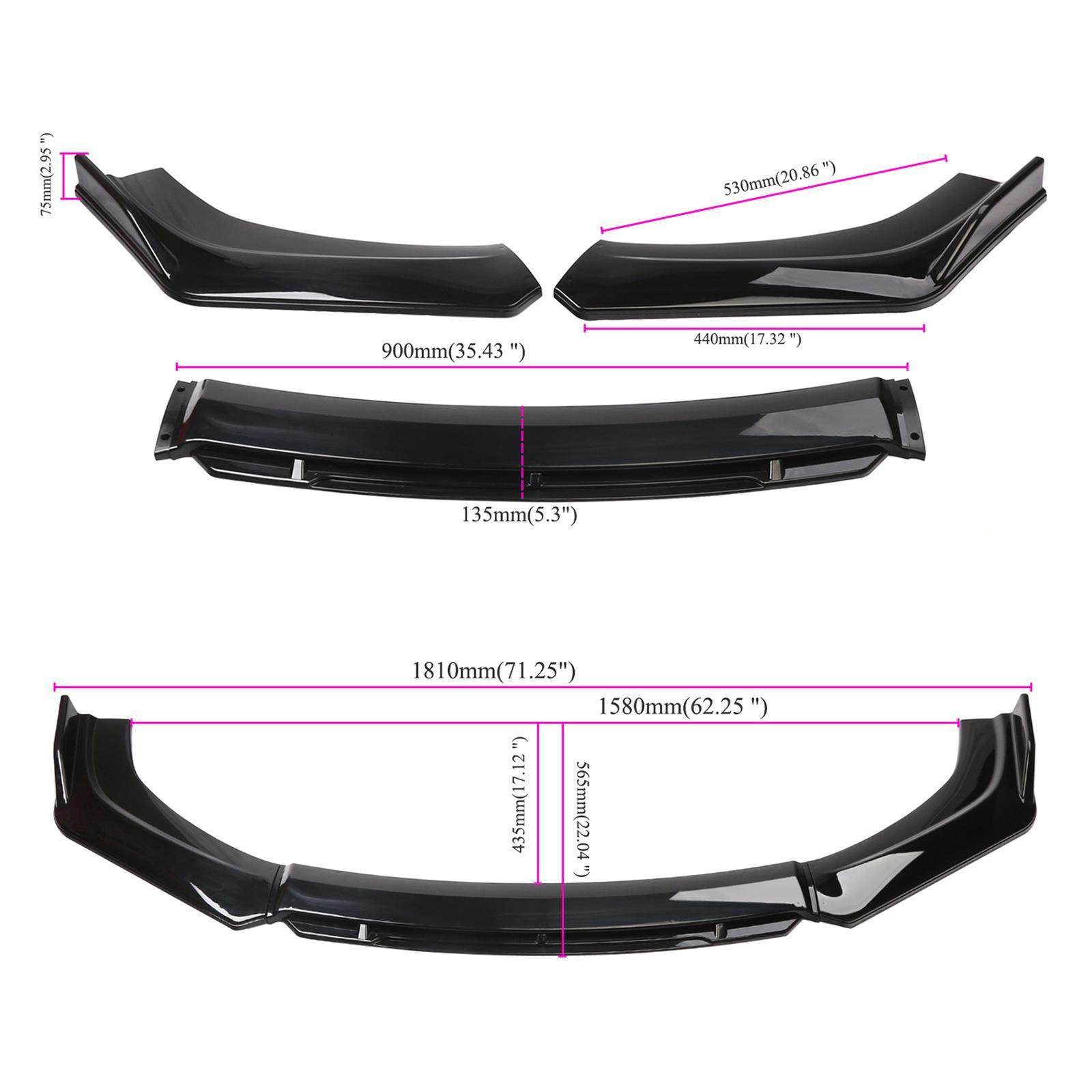 3Pcs Car Front Lip Body Kit, Replaces Suvs Parts Diffuser Protector Cover