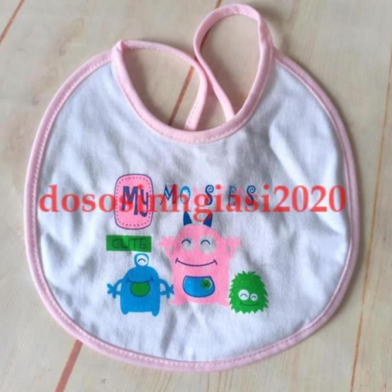 Yếm cho bé-Set 5 yếm cột dây vải cotton cho bé sơ sinh