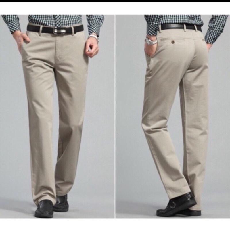 Quần kaki 1 ly nam trung niên ẢNH THẬT