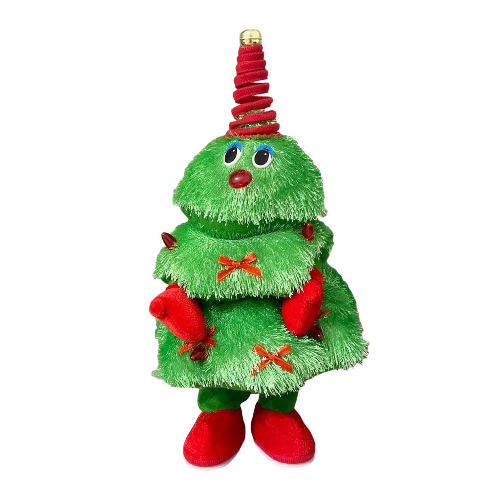 Christmas Tree Doll Singing Dancing Christmas Tree Plush Toy Dancing Musical Xmas Tree Figurine Gift Plush Toy for Ornament