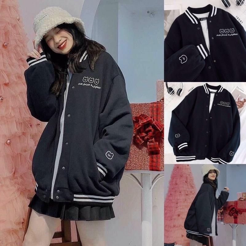 Áo khoác cadigan nam nữ mẫu áo màu đen hình 3 gấu sumisu shop