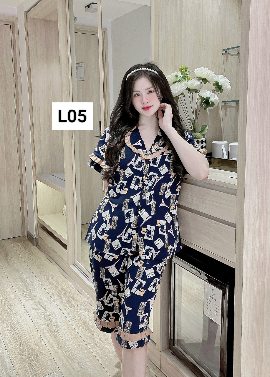Bộ lửng lụa thiết kế 40-60kg, bộ nữ pijama mặc nhà L05