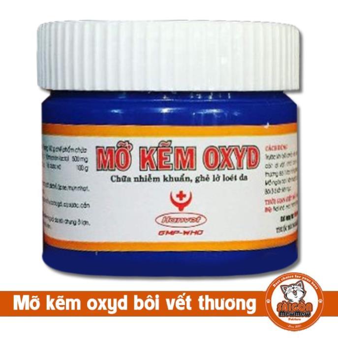 Mỡ kẽm oxyd bôi ghẻ lở cho chó mèo, kem mỡ thú cưng hũ 100gr