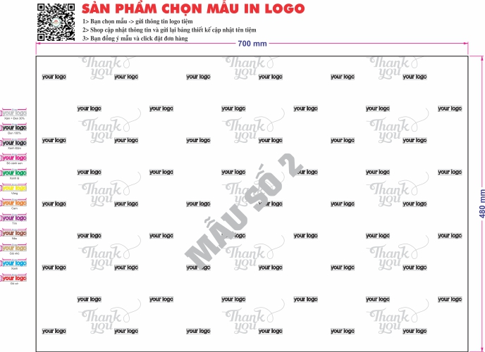 Giấy gói in logo chống ẩm 14g-Block 250-Chọn mẫu khổ 48x70cm
