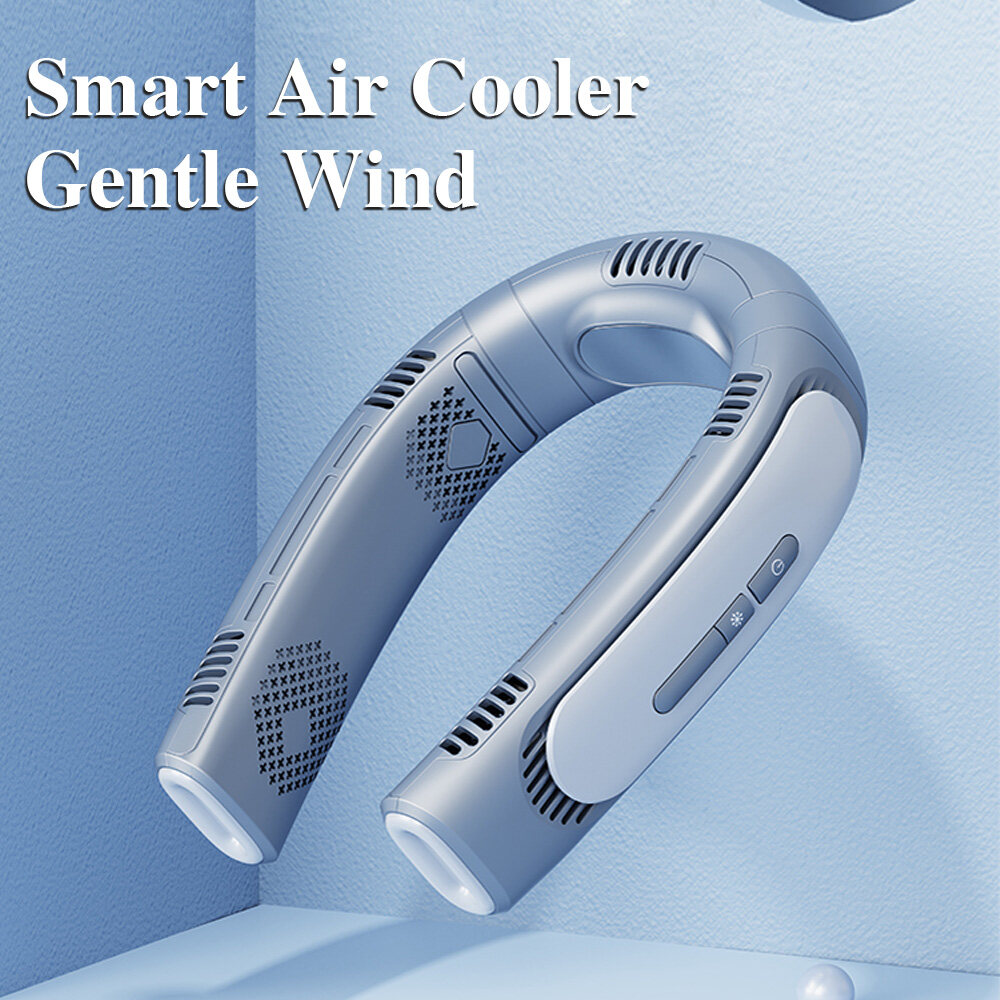 Quạt đeo cổ turbin quạt sò mát lạnh, hạ nhiệt cơ thể cho mùa hè 2023 New Semiconductor Refrigeration Neck Fan 4000mah