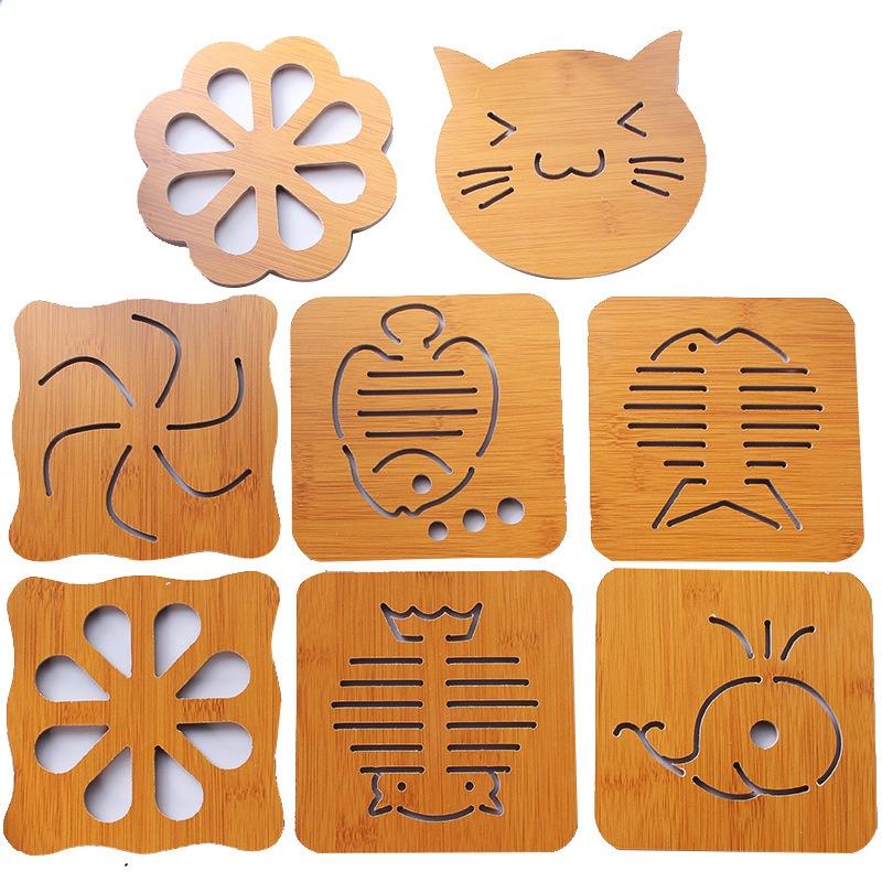 Hoạt Hình Đế Lót Nồi Bằng Gỗ Chịu Nhiệt Họa Tiết Xinh Xắn