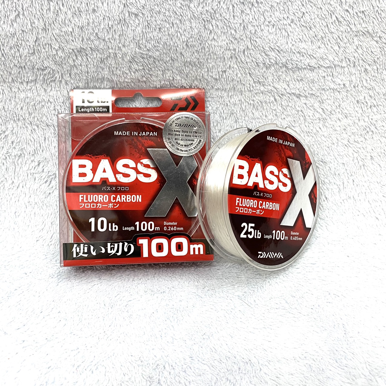 Dây Câu Cá Leader Daiwa Bass X 100% Fluoro Carbon Cuộn 100m Made In Japan