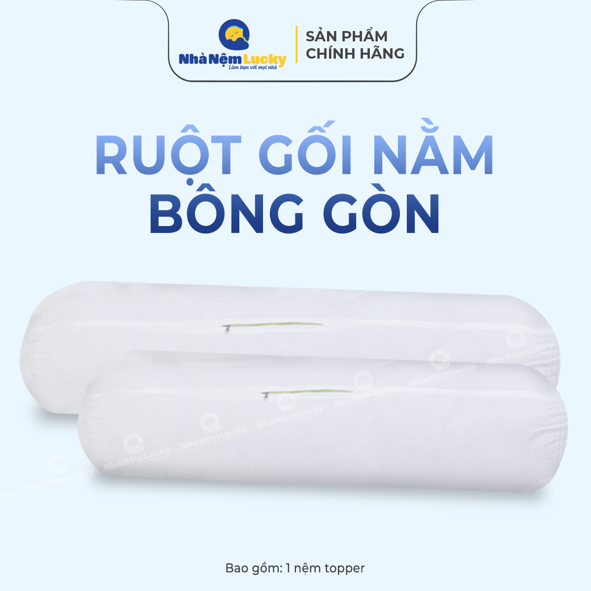 Gối Ôm Fiber Lucky - Gối Ôm Sinh Viên - Kích thước 100x35x20