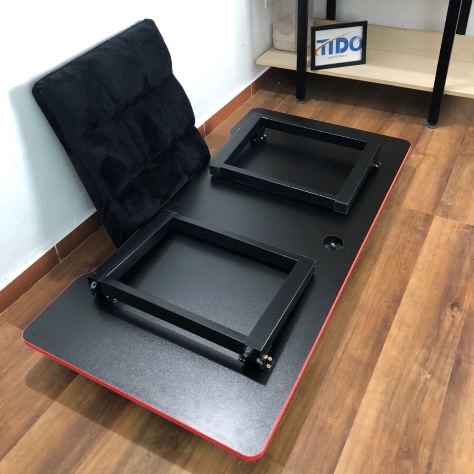 Bàn Gaming ngồi bệt chân gấp gọn - TIDO TI-GMCU - Khung sắt chữ U - Mặt bàn bo tròn các góc dài 1m - 1m2