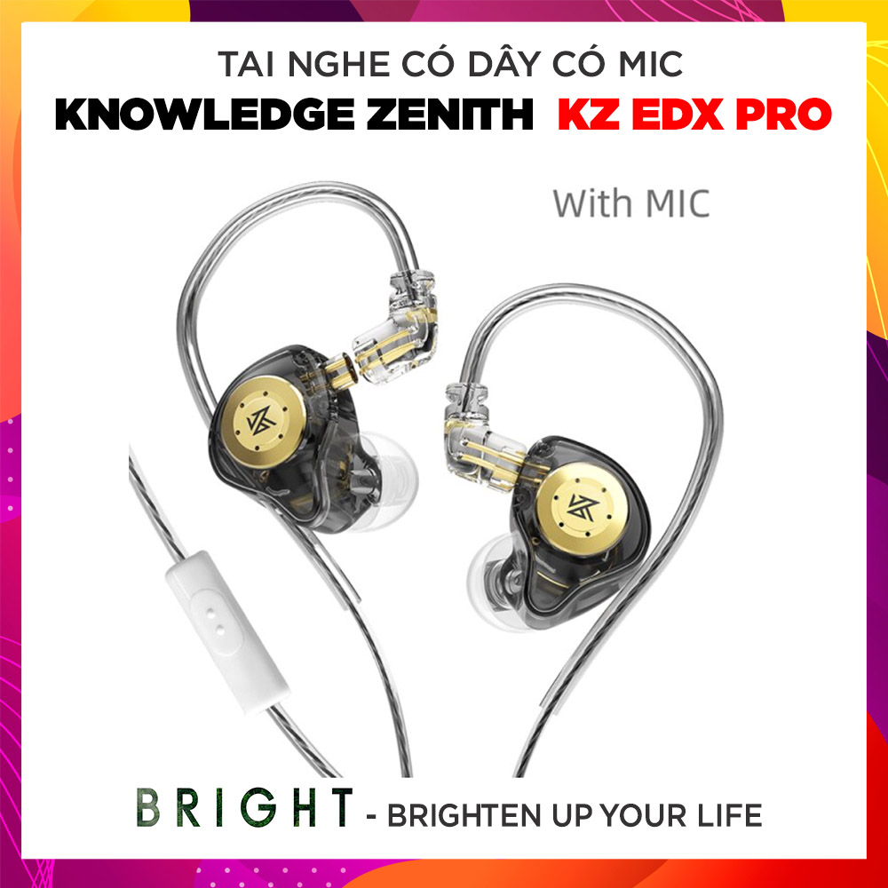 Tai Nghe Có Dây Có Mic Knowledge Zenith KZ EDX Pro - Hàng Chính Hãng - Đen