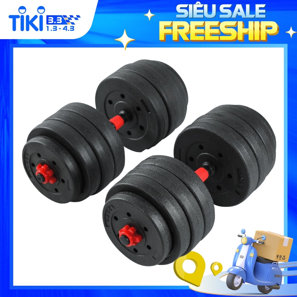BỘ 40KG TẠ BG MIẾNG NHỰA ĐEN CAO CẤP ĐA NĂNG