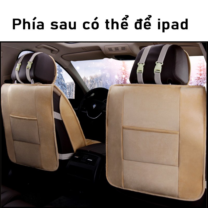 Bộ 5 lót ghế ô tô NHUNG SIÊU MỀM CAO CẤP, cho dế bạn lên thêm đẳng cấp sang chảnh-83210