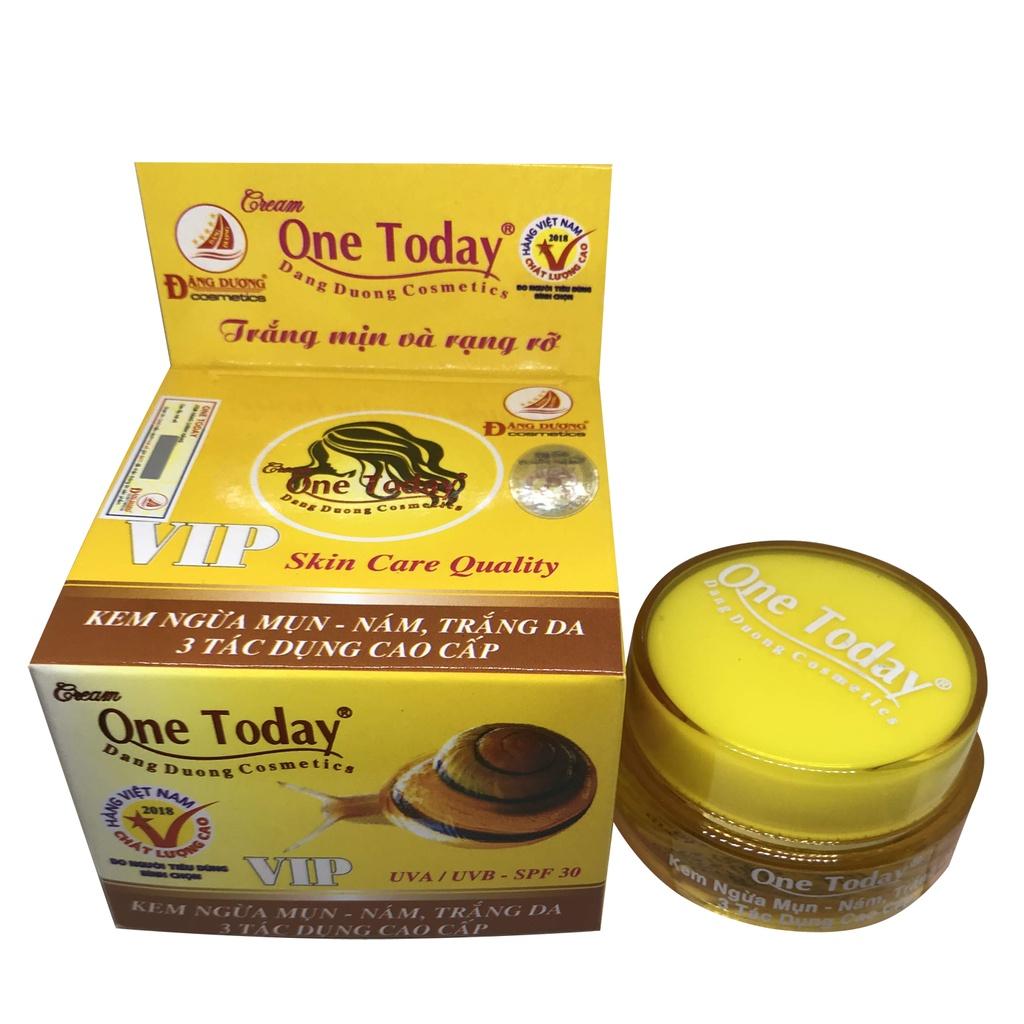 KEM NGỪA MỤN NÁM TRẮNG DA 3 TÁC DỤNG CAO CẤP ONE TODAY VIP 15G + TẶNG SỮA RỬA MẶT ONE TODAY