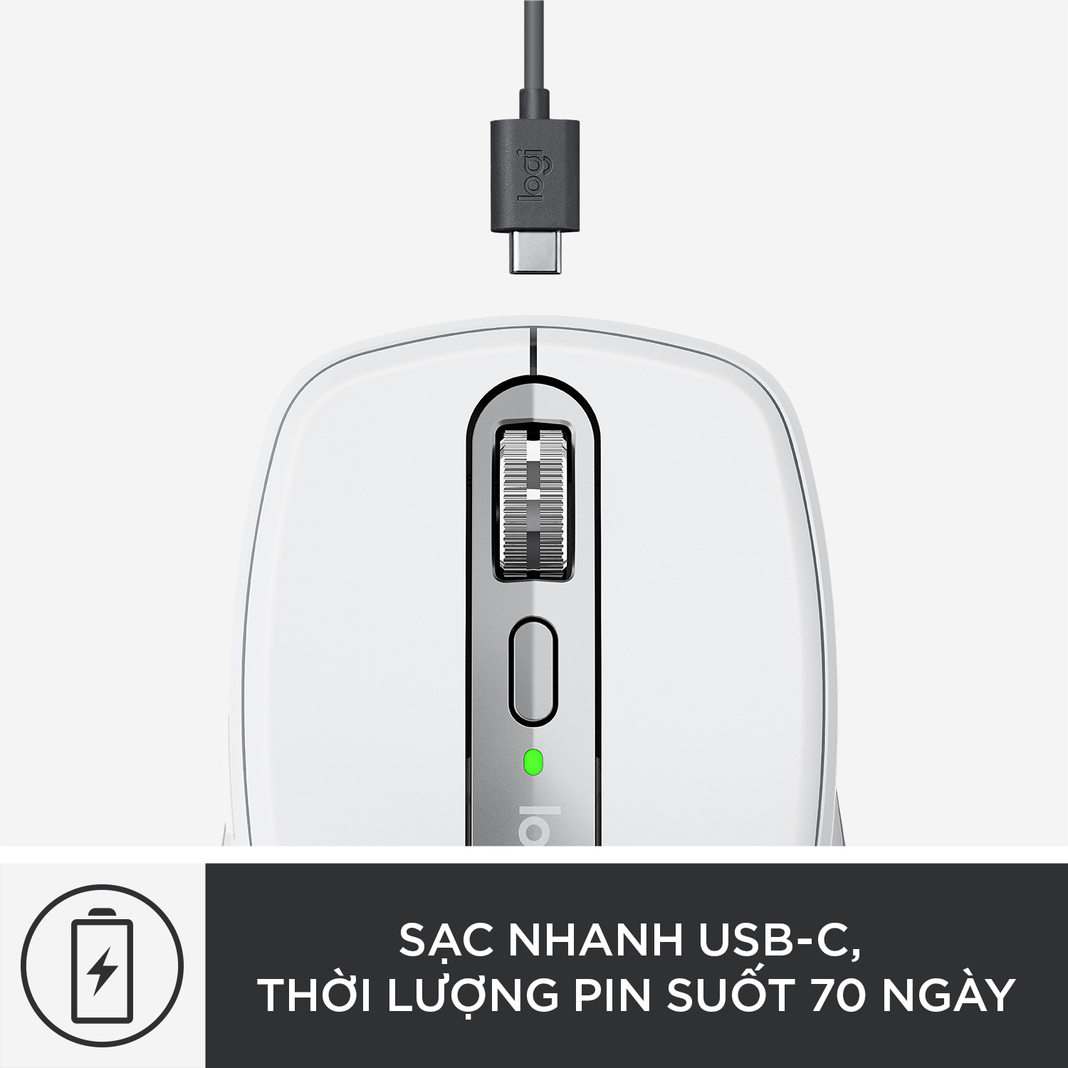 Chuột không dây Bluetooth Logitech MX Anywhere 3 for Mac - nhỏ gọn, kết nối 3 thiết bị, cuộn siêu nhanh, sạc nhanh USB-C - Hàng chính hãng