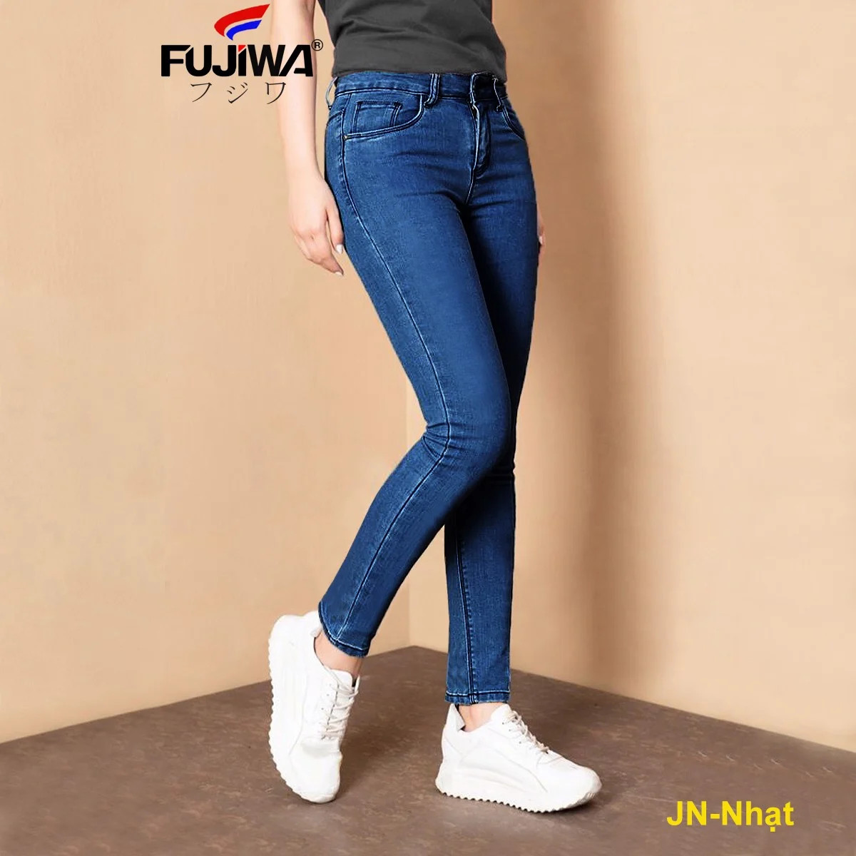 Quần Jean Nữ Cao Cấp Fujiwa - JN. Quần Lưng Cao Ống Đứng, chất jean co giãn tốt. Có Size 26, 27, 28, 29, 30, 31, 32 (42kg - 70kg)