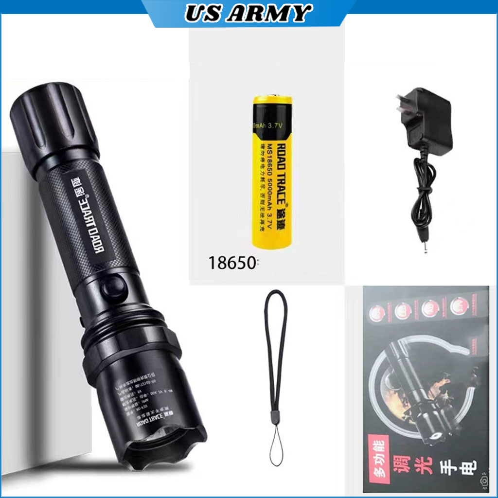 Hình ảnh Đèn Pin LED Cầm Tay Siêu Sáng US ARMY K2 Chiếu Xa Chống Nước Tuyệt Đối Công Suất 20W -HÀNG CHÍNH HÃNG