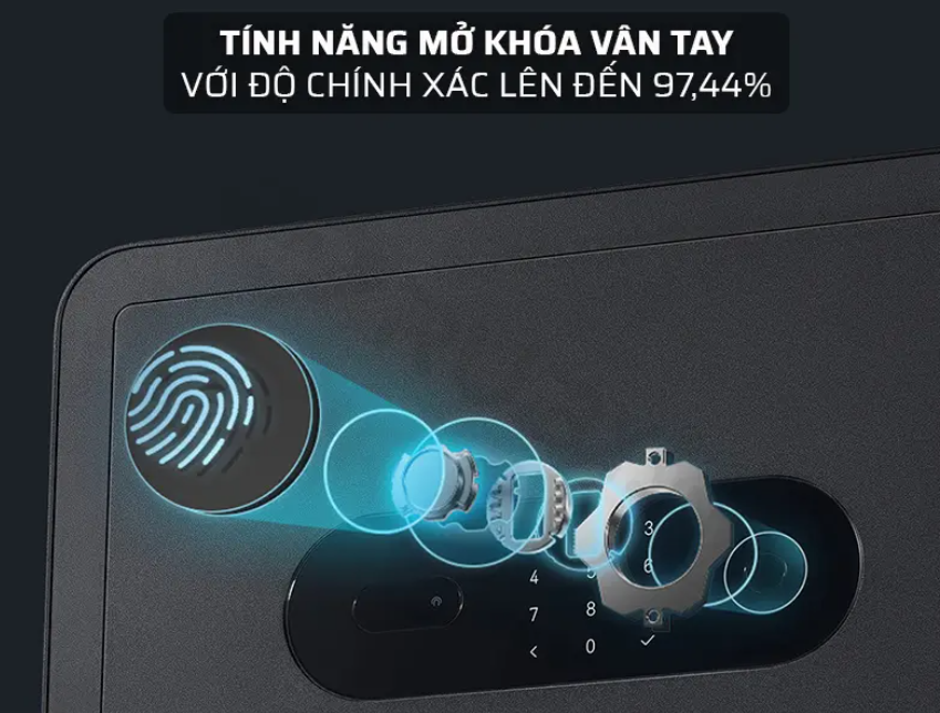 Két Sắt XIAOMI Mijia Sử Dụng Vân Tay Thông Minh 6 Chế Độ Mở Khóa, Áp Dụng Công Nghệ Cao Báo Động, Kết Nối App Thông Minh - Hàng Chính Hãng