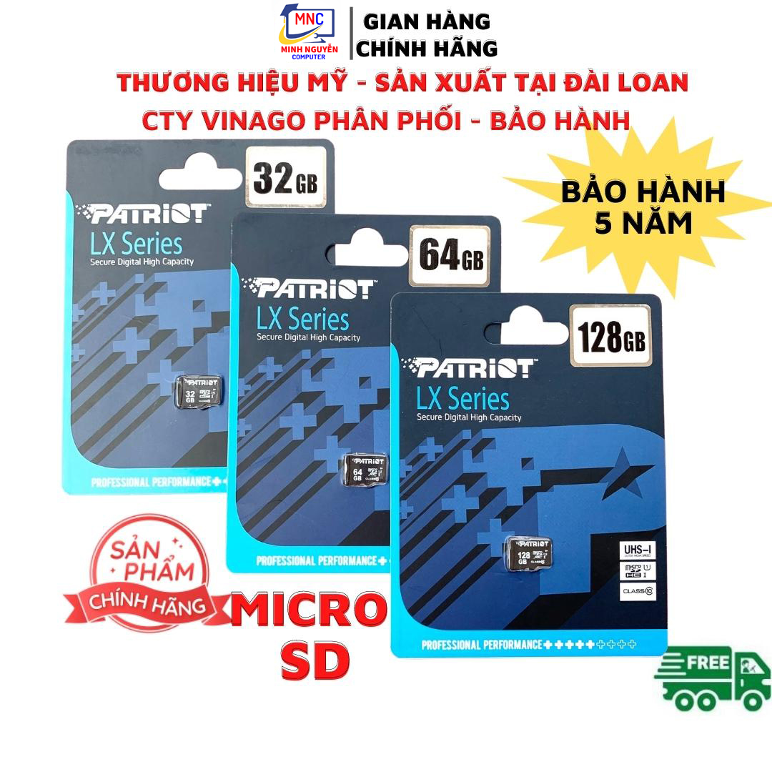 Thẻ Nhớ PATRIOT 32GB, 64GB, 128GB Micro SD - Hàng Chính Hãng