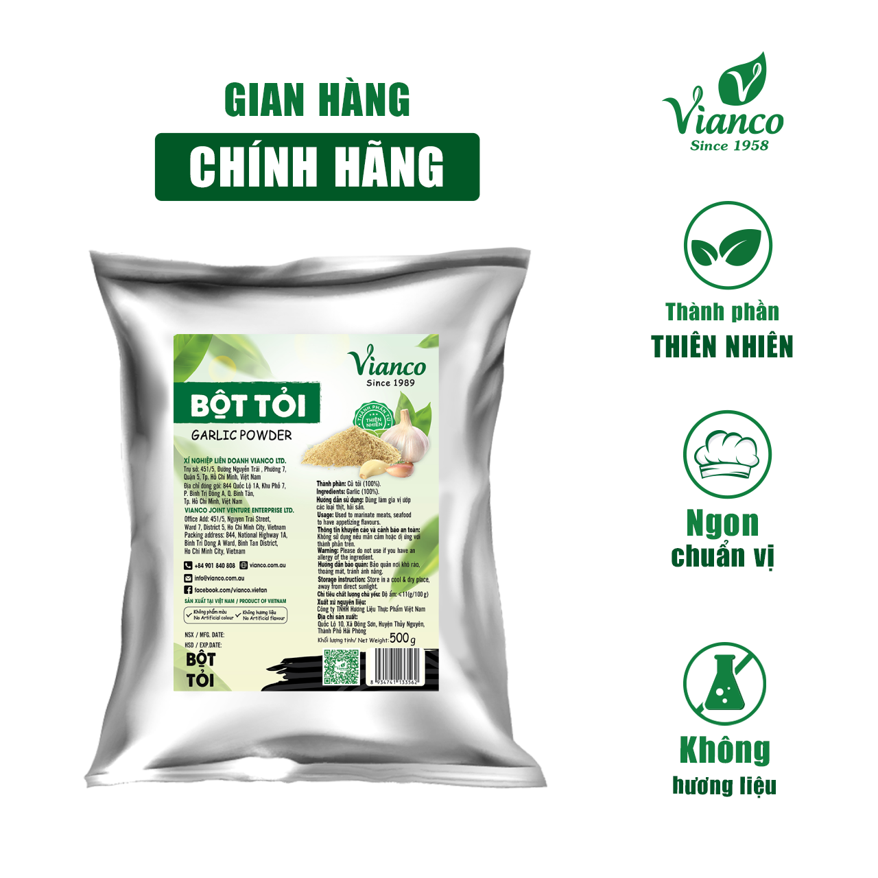 Bột Tỏi Vianco 500gr